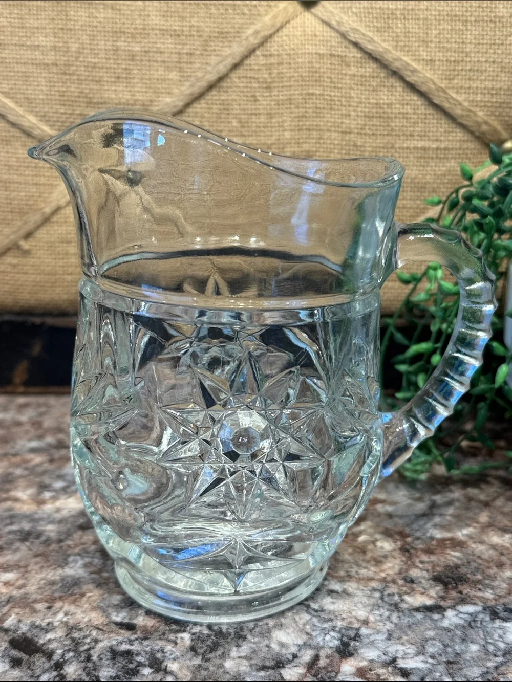 Vintage Anchor Hocking Glass Star Creamer - Classic Home Dining